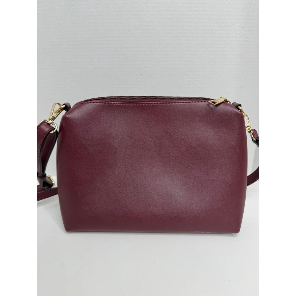 Marc New York Andrew Marc Burgundy Crossbody Bag Gold Hardware Faux‎ Leather